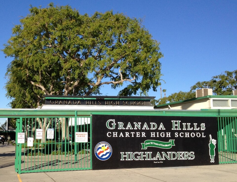 Entrance gate to Granada Hills Charter High School